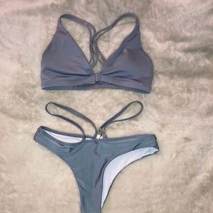 GRAY ZAFUL CHEEKY BIKINI SET -will sell individual